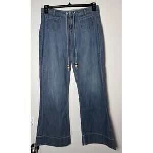 RARE Y2K Lucky Brand “Lucky You” Hippie Beaded Drawstring Mid Rise Easy Fit